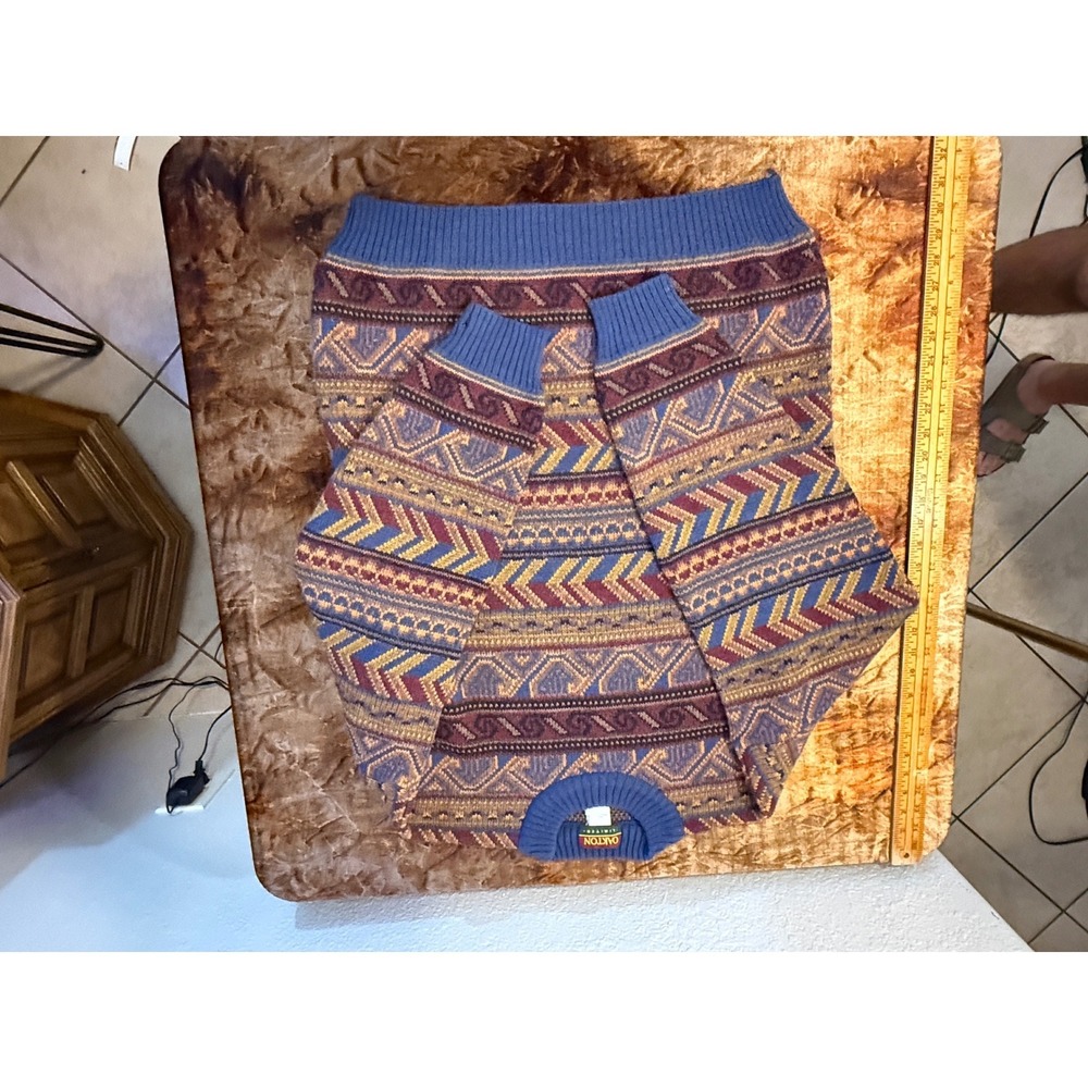 Oakton Limited Mens XL Vintage Southwestern Geometric Knit Wool Blend Sweater